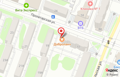 Кулинария Домовая кухня на Пролетарской улице на карте
