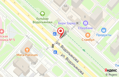 Магазин Пряников на улице Водопьянова на карте