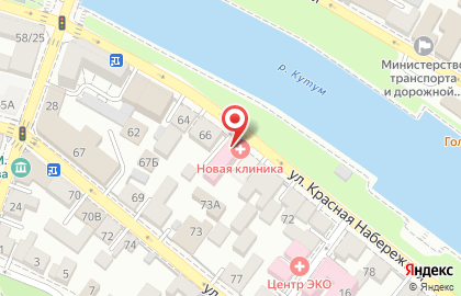 Медицинский центр Новая Клиника на улице Красная Набережная на карте