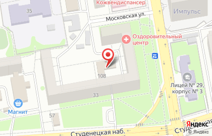 Продовольственный магазин на Московской, 108 на карте