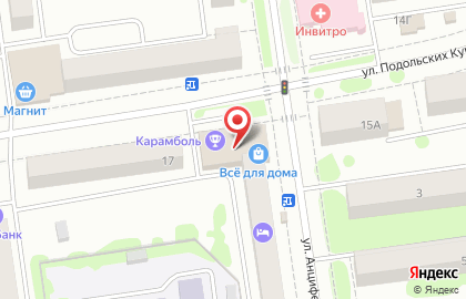 Карамболь на улице Анциферова на карте