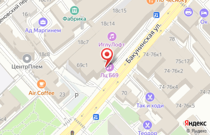 Магазин цветов и подарков на Бакунинской улице на карте