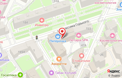 Швейная фабрика Весна на улице Максима Горького на карте