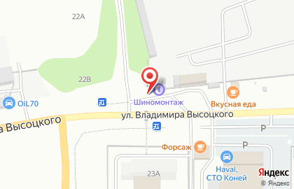 Шиномонтажная мастерская на улице Владимира Высоцкого на карте