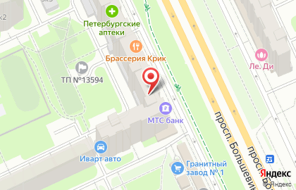 Центр Организации Социального Обслуживания на проспекте Большевиков на карте