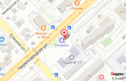 АЗС Газпром в Волгограде на карте