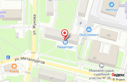 Магазин Пищеторг на улице Металлургов на карте