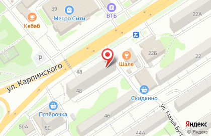 Аптека Ларец здоровья на улице Карпинского на карте