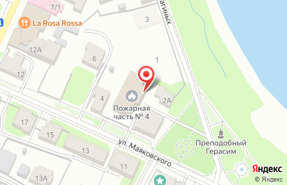 Пожарная часть №4 на улице Маяковского на карте