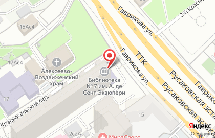 Библиотека №7 им. А. де Сент-Экзюпери в Москве на карте