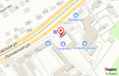 СТО Газпром на Литовской улице на карте