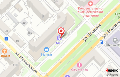 Оператор связи МТС на улице Есенина, 108 на карте