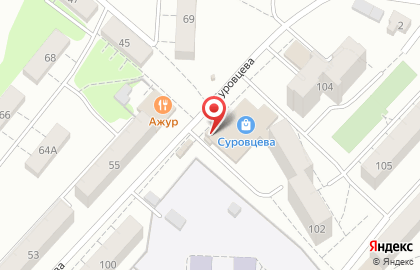 Киоск по продаже мороженого СибХолод на улице Суровцева на карте