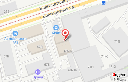 Гранат на Благодатной улице на карте