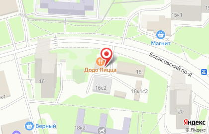 Пиццерия Додо Пицца в Борисовском проезде, вл18а на карте