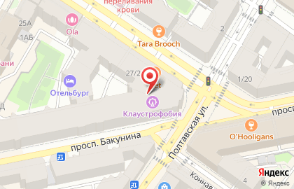 Компания по проведению квестов в реальности Клаустрофобия на карте