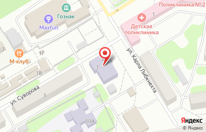 Детская школа искусств на улице Суворова на карте