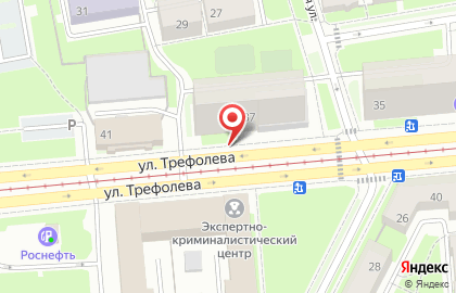 Общежитие, СПбГТУРП на улице Трефолева на карте