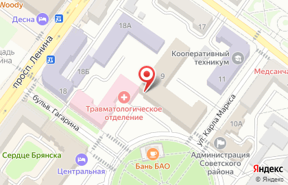 Управление Федеральной службы по надзору в сфере связи, информационных технологий и массовых коммуникаций по Брянской области на карте