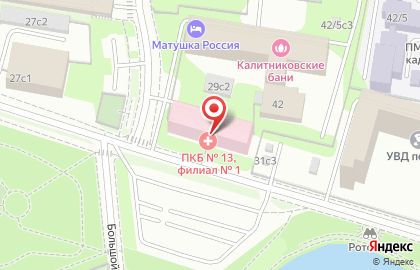Психиатрическая клиническая больница №13 на Средней Калитниковской улице на карте