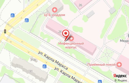 Городская больница г. Нефтекамска на улице Карла Маркса на карте