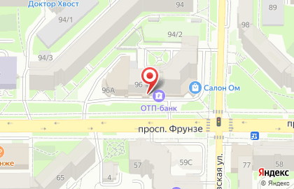 Терминал ОТП банк на проспекте Фрунзе на карте