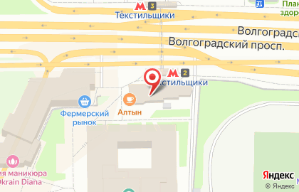 Цветочный магазин Цветочный ряд на метро Текстильщики на карте