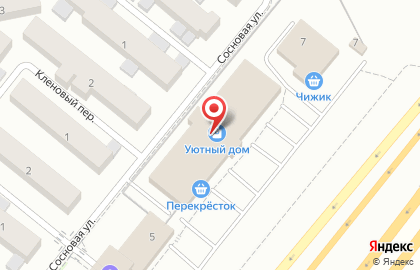 Перекресток на Сосновой улице на карте