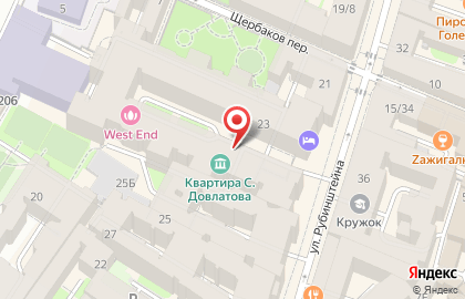 Магазин ArtPiter на улице Рубинштейна на карте