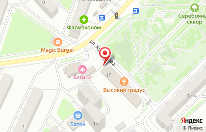 Киоск по продаже фруктов и овощей в Октябрьском районе на карте