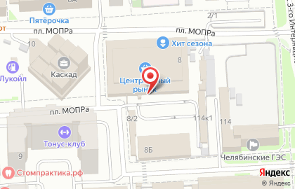 Банкомат Челябинвестбанк на площади Мопра на карте