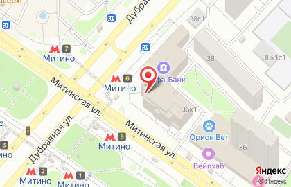 Ногтевая студия 4hands на метро Митино на карте