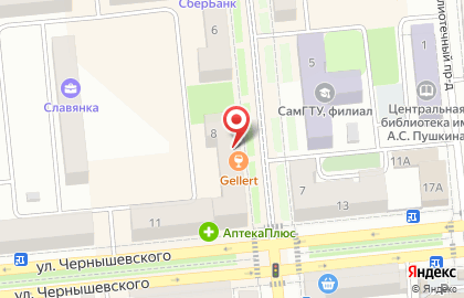 Бар-кафе Gellert Bar на улице Чернышевского на карте