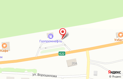 АЗС Газпромнефть-Тюмень на улице Ворошилова на карте
