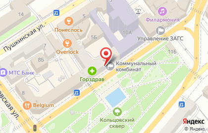 Аптека Ригла на площади Ленина на карте