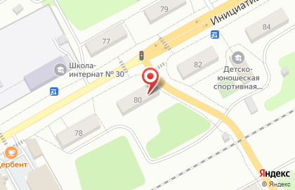 Продуктовый магазин Ника на Инициативной улице на карте
