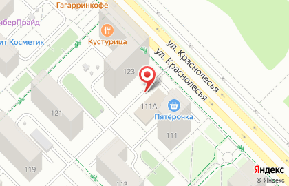 ОАО Платежный терминал, Меткомбанк на улице Краснолесья на карте