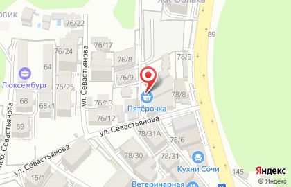 Супермаркет Пятёрочка на Транспортной улице на карте
