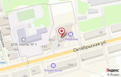 Банкомат ВТБ на Октябрьской улице, 44 в Донском на карте
