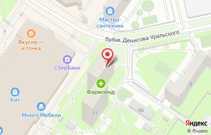 Фирменный магазин Талицкое молоко на бульваре Денисова-Уральского на карте