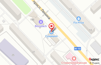 Магазин суши Сушишоп на проспекте Ленина на карте