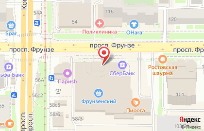 Фрунзенский рынок на карте