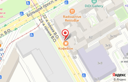Кофейня КофеБон в Василеостровском районе на карте
