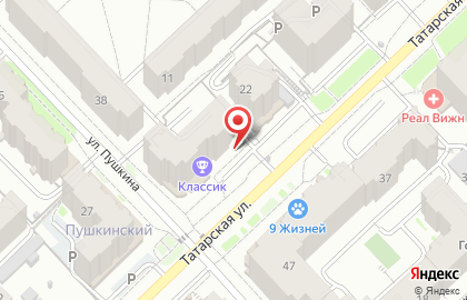 Магазин текстильной продукции Славянский текстиль на улице Пушкина на карте