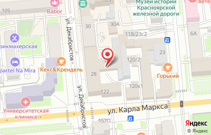 Управление уголовного розыска Главного управления МВД России по Красноярскому краю в Железнодорожном районе на карте