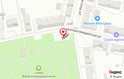 Магазин фруктов и овощей Nisofrut на Молодогвардейской улице на карте