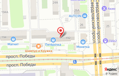 Банкомат АК Барс Банк, Уральский филиал на проспекте Победы на карте