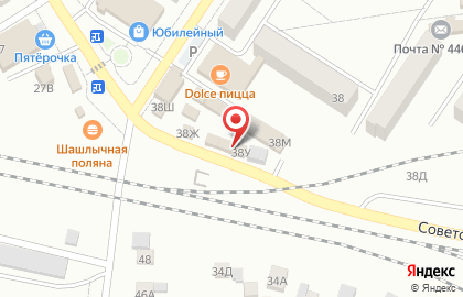 Киоск по продаже хлебобулочных изделий на Советской улице на карте