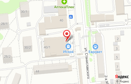 Ресторан быстрого питания KFC на улице Станиславского на карте