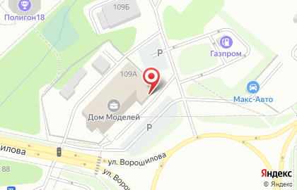 Центр цветов Амалия на улице Ворошилова на карте